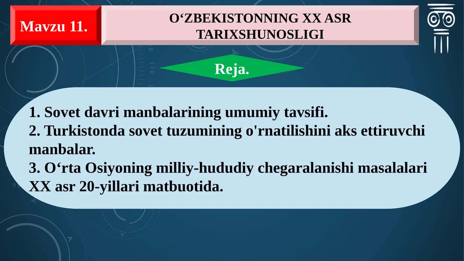 O‘ZBEKISTONNING XX ASR TARIXSHUNOSLIGI