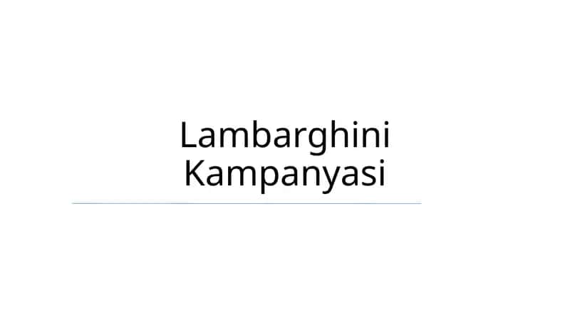 Lambarghini Kampanyasi