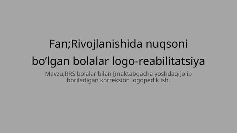 rivojlanishida nuqsoni bòlgan bolalar slayd