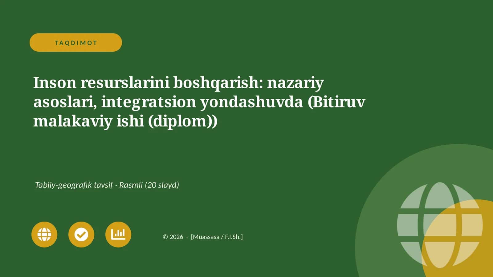 Inson resurslarini boshqarish: nazariy asoslari, integratsion yondashuvda (Bitiruv malakaviy ishi (diplom))
