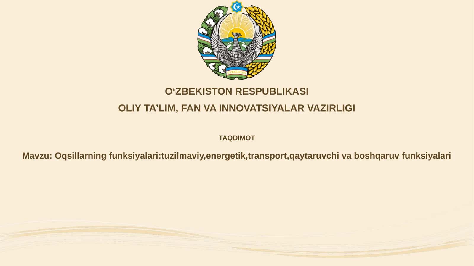 Oqsillarning funksiyalari