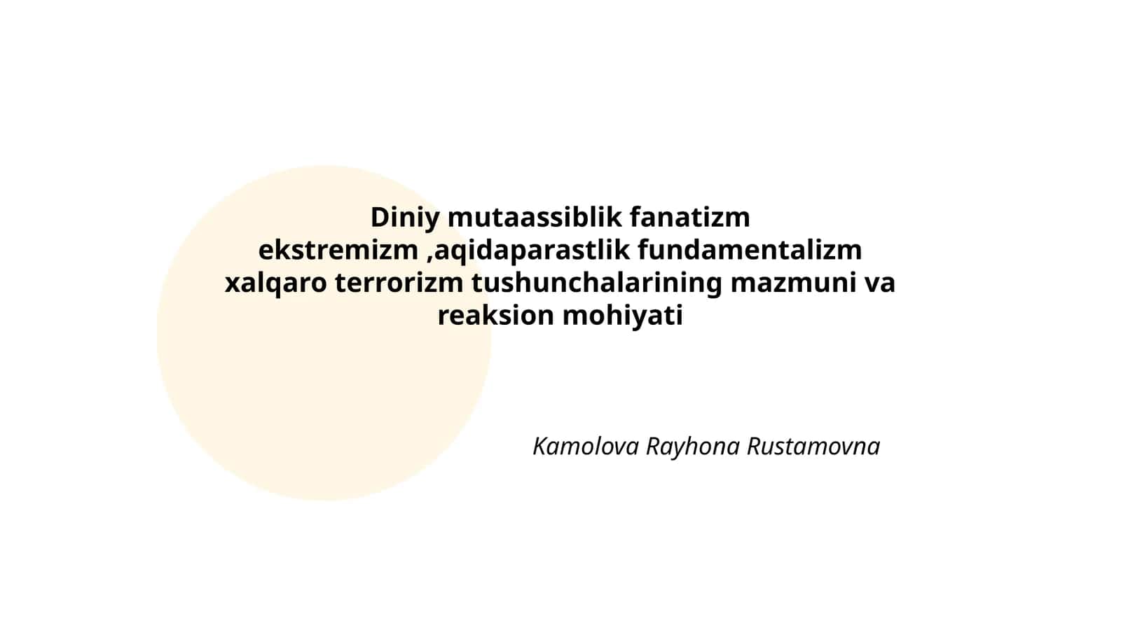 Diniy mutaassiblikning ta'rifi va uning ijtimoiy ta'siri
