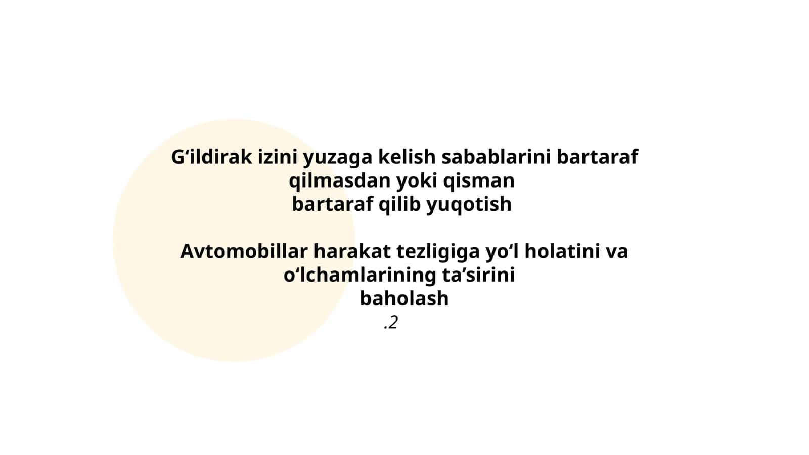 Avtomobillar harakat tezligi