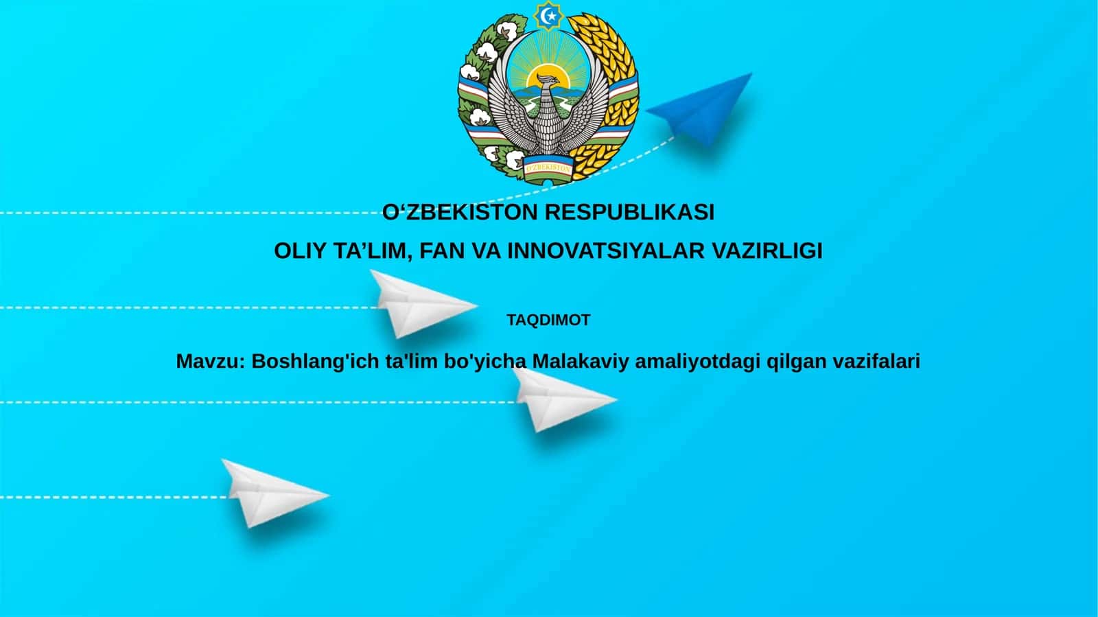 Boshlang'ich ta'lim bo'yicha Malakaviy amaliyotdagi qilgan vazifalari