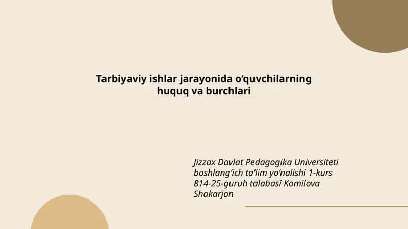 Jizzax Davlat Pedagogika Universiteti boshlang‘ich taʼlim