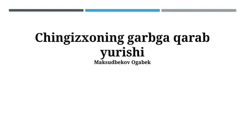 Chingizxoning garbga qarab yurishi
