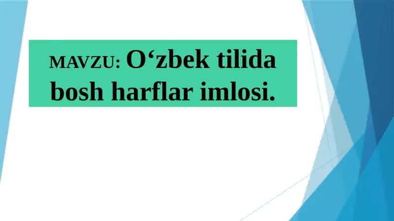 O‘zbek tilida bosh harflarim losi