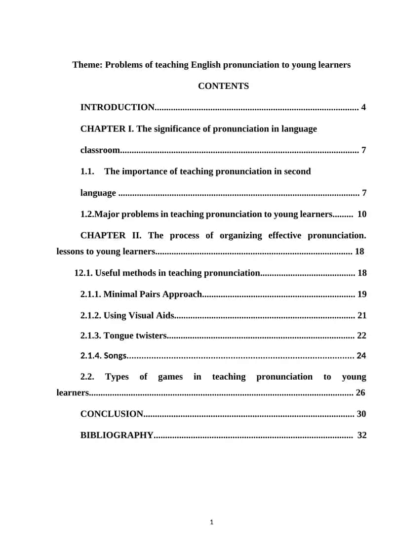 Problems of teaching English pronunciation to young learners