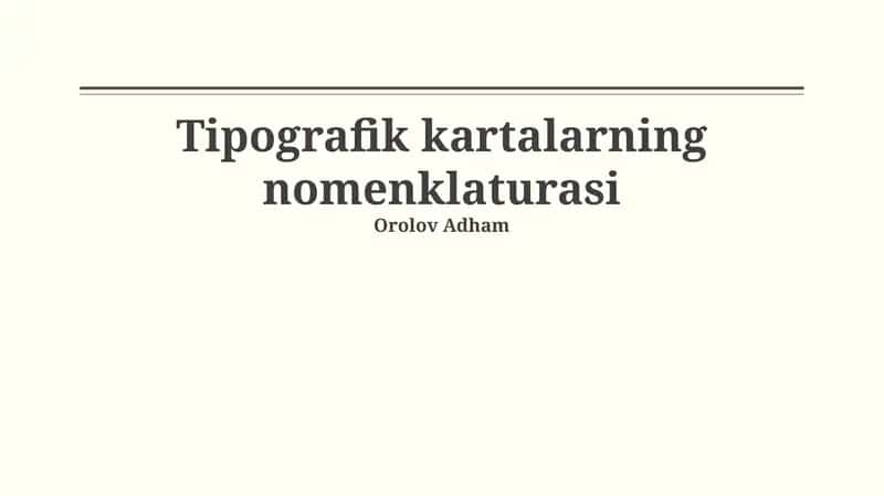 Tipografik kartalarning nomenklaturasi