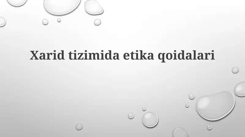 Xarid tizimida etika qoidalari