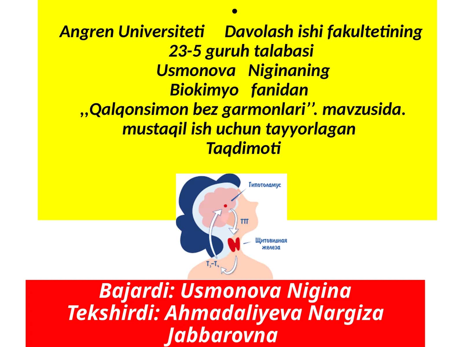 Qalqonsimonbez va gormonlari