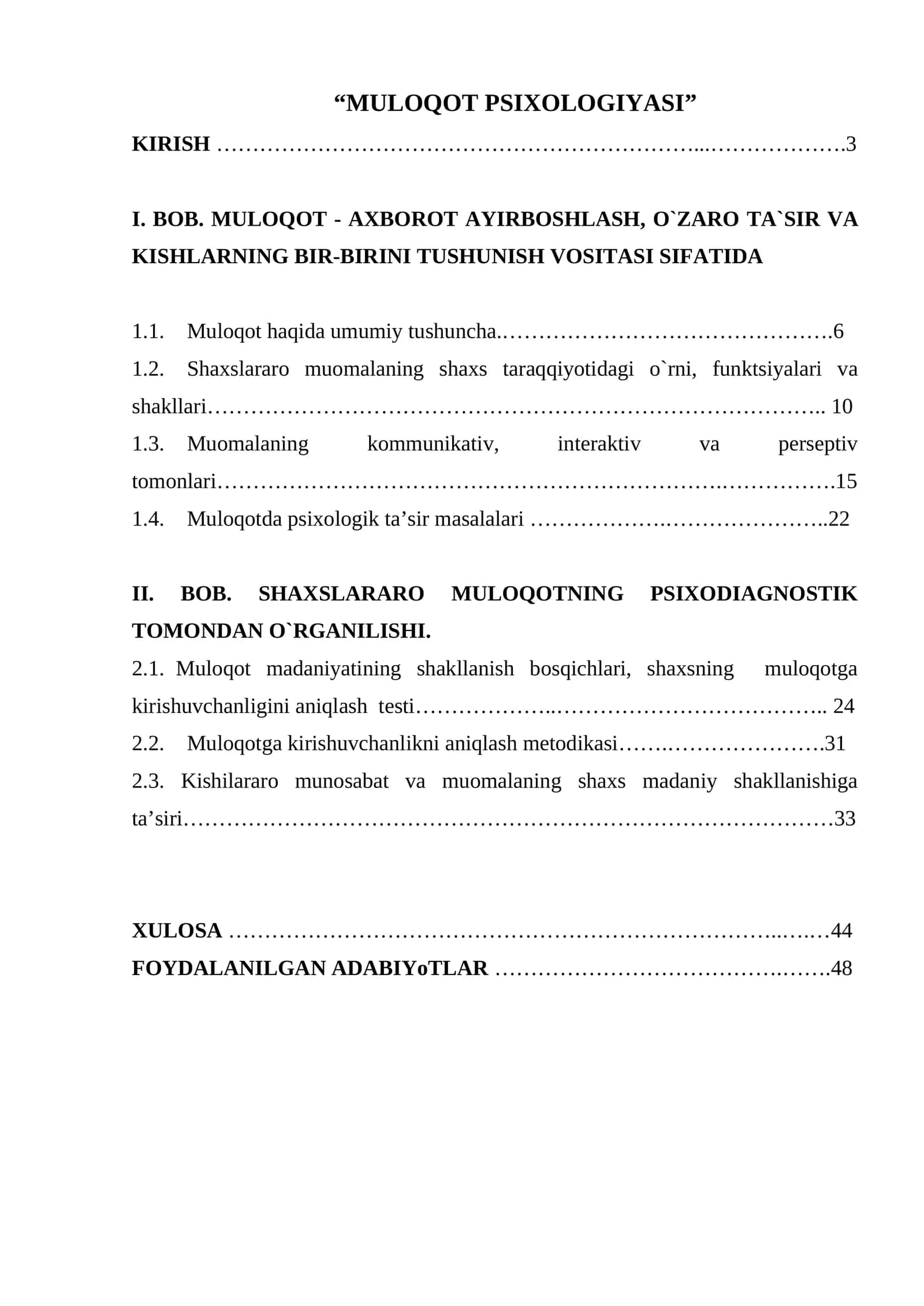 MULOQOT PSIXOLOGIYASI