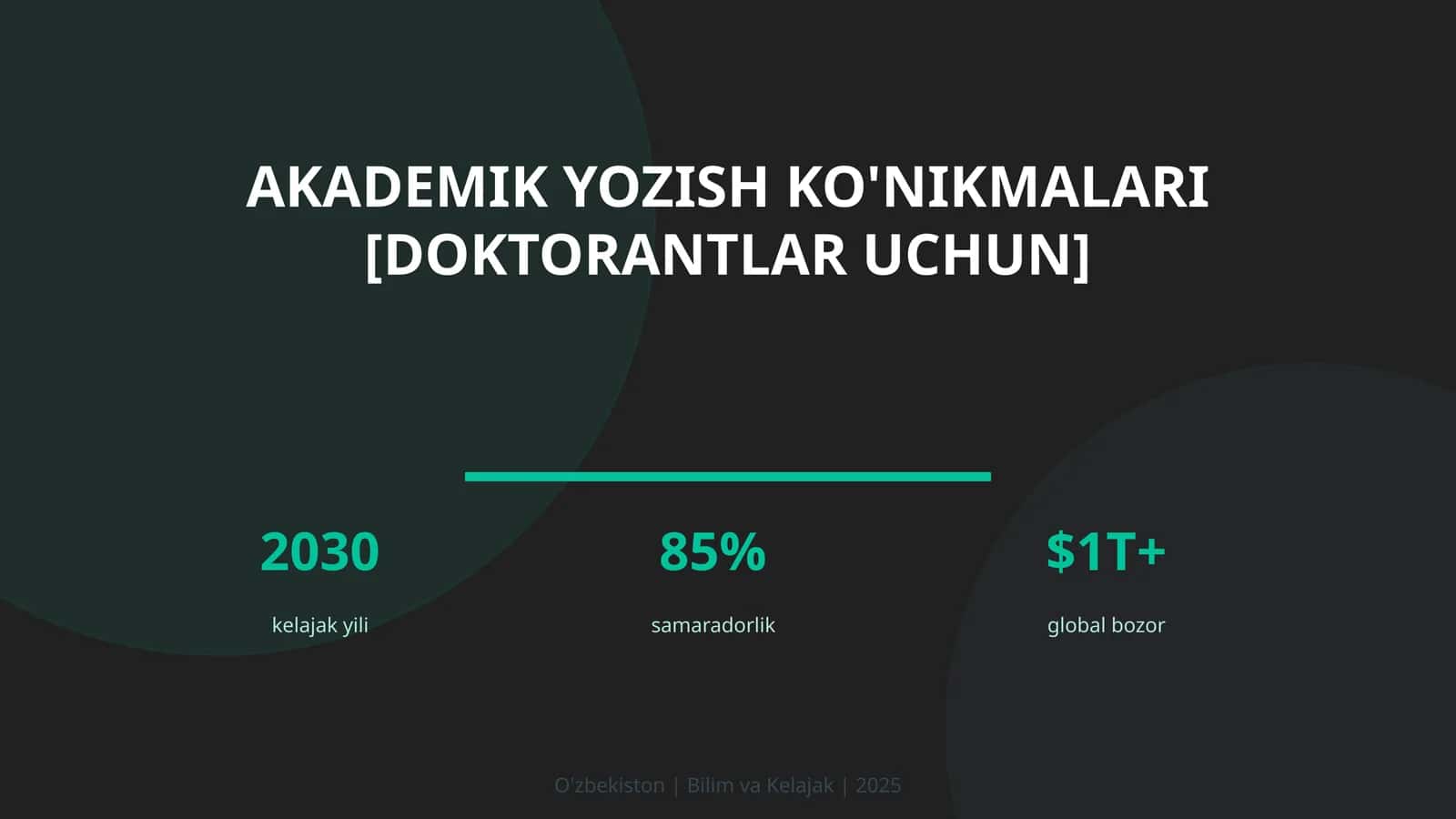 Akademik yozish ko'nikmalari [doktorantlar uchun]