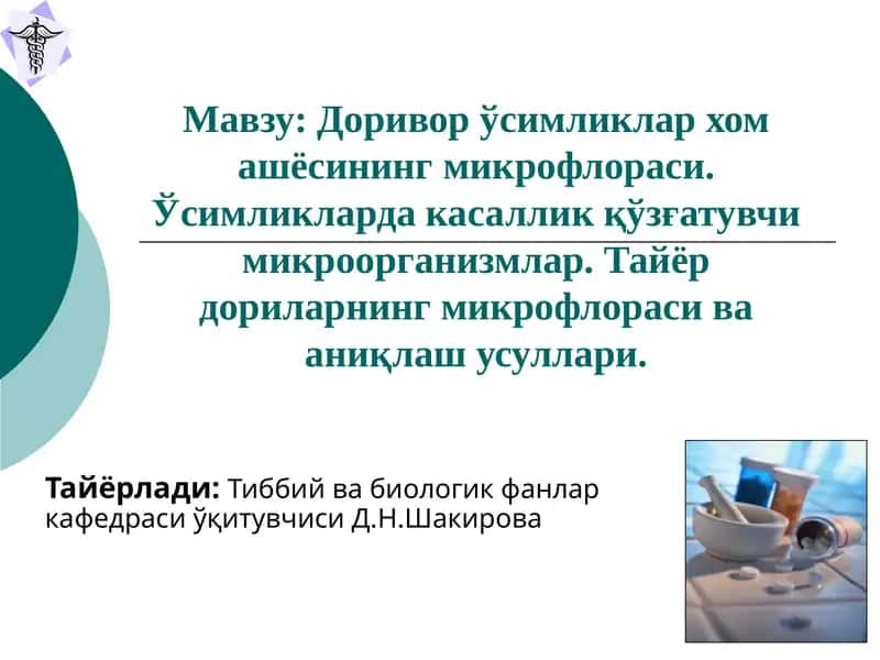 Доривор ўсимликлар хом ашёси