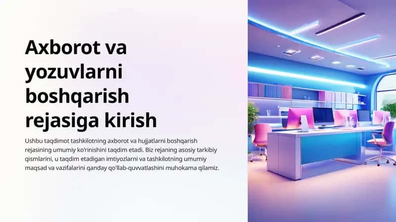 Axborot va yozuvlarni boshqarish rejasiga kirish