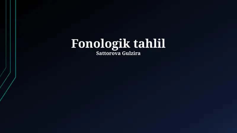 Fonologik tahlil
