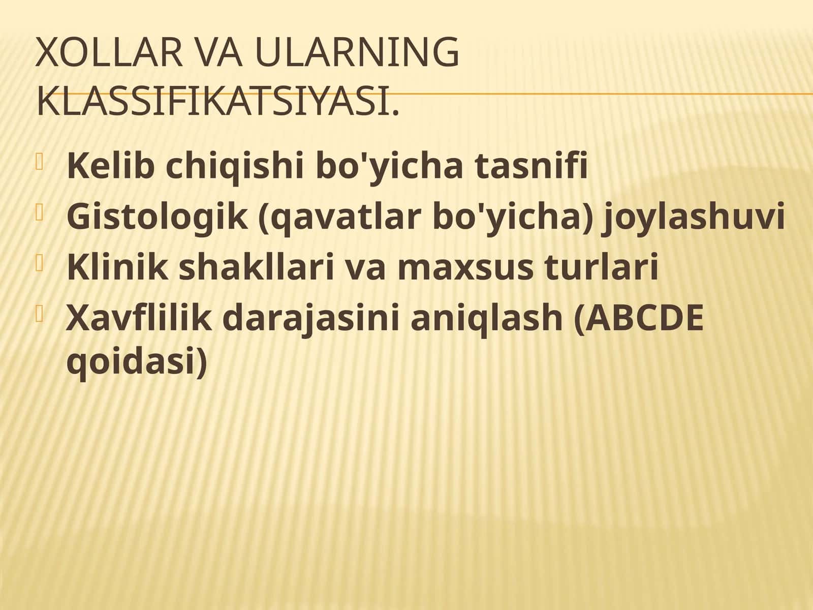 Xollar vaularning klassifikatsiyasi