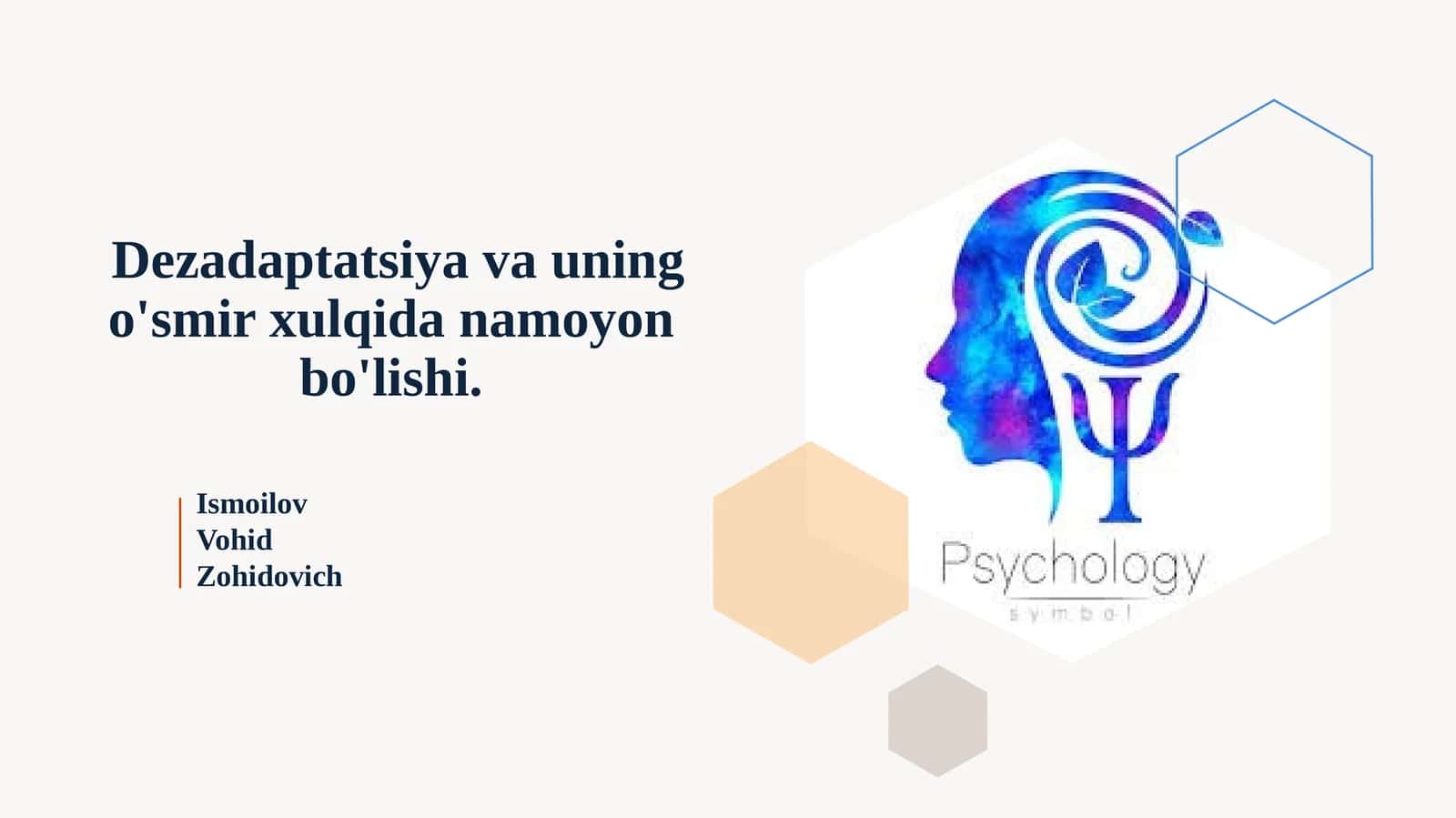 Dezadaptatsiya va uning o'smir xulqi danamoyon bo'lishi