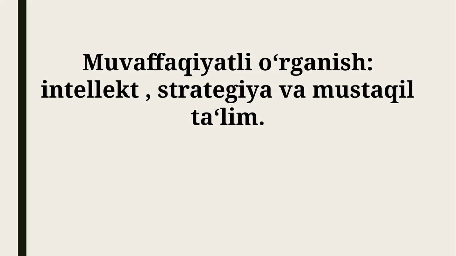 Samarali O'rganish Strategiyalari