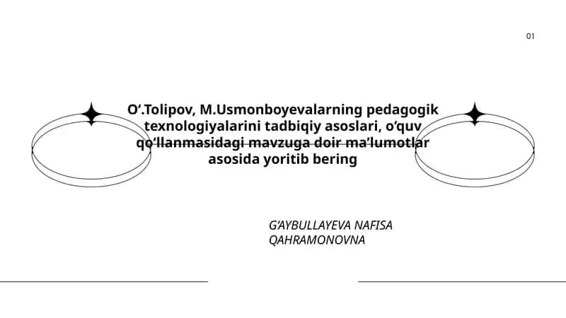 O‘.Tolipov, M.Usmonboyevalarning pedagogik texnologiyalarini tadbiqiy asoslari, o‘quv qo‘llanmasidagi mavzuga doir ma’lumotlar asosida yoritib bering