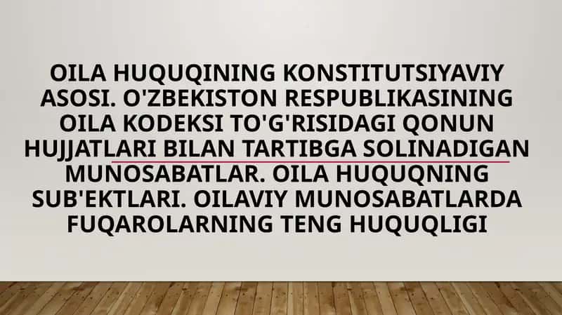 Oilahuquqining konstitutsiyavi yasosi
