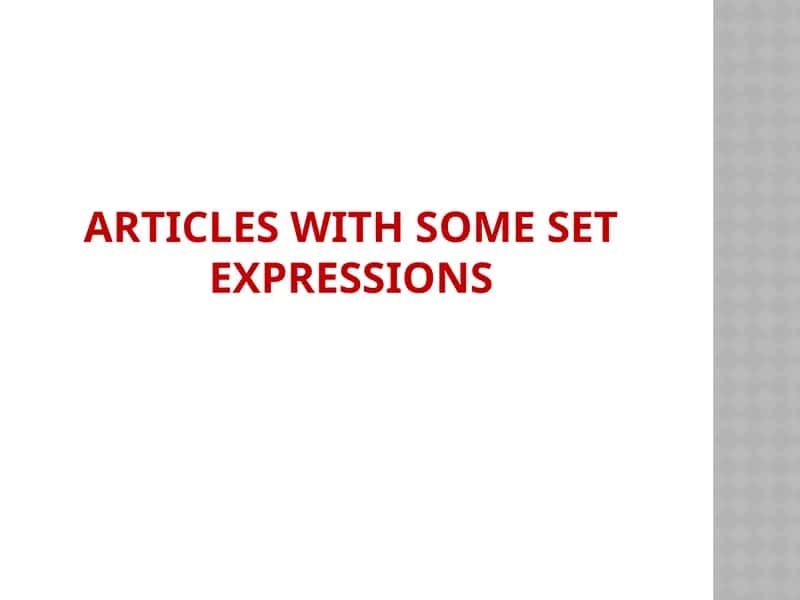 Set Expressions in English Grammar