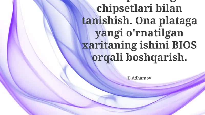 Ona plataning chipsetlari bilan tanishish