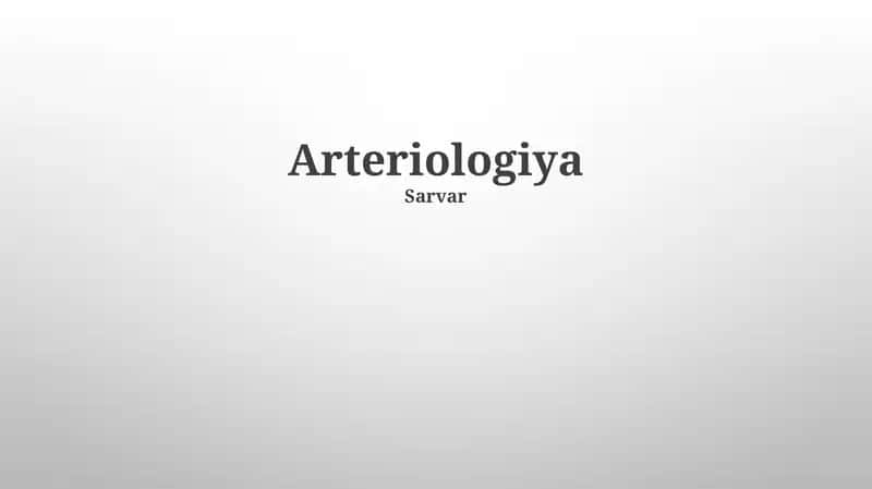 Arteriologiya