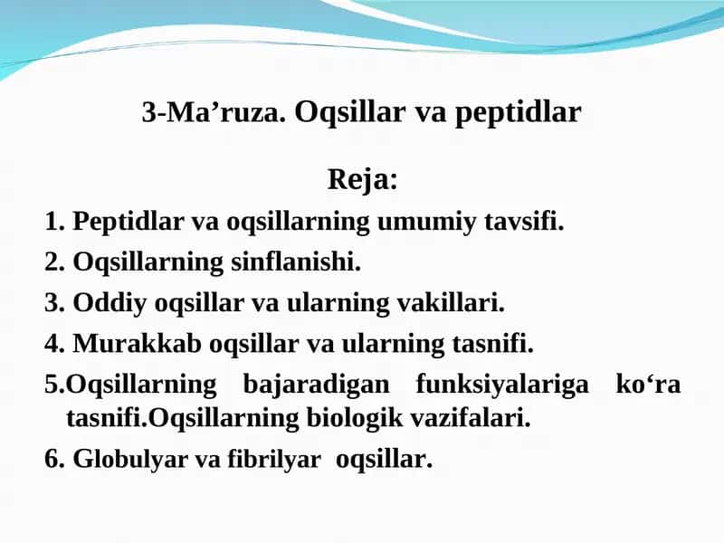 Oqsillar va peptidlar
