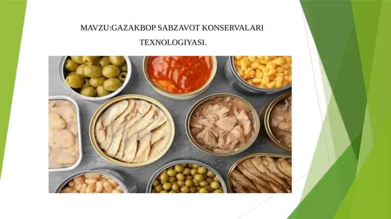 Gazakbop Sabzavot Konservalari Texnologiyasi