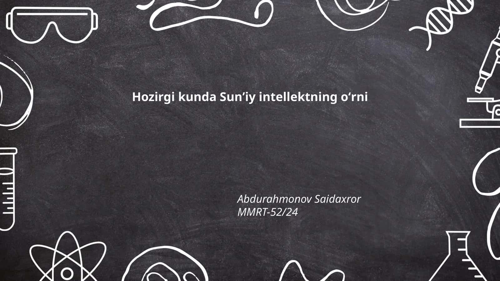 Sun'iy intellektning oʻrni