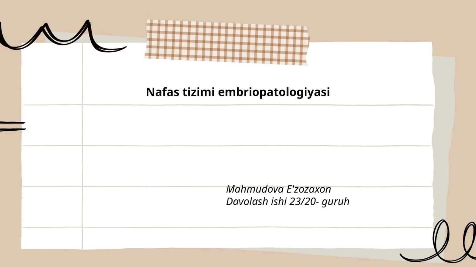 Nafas tizimi embriopatologiyasi