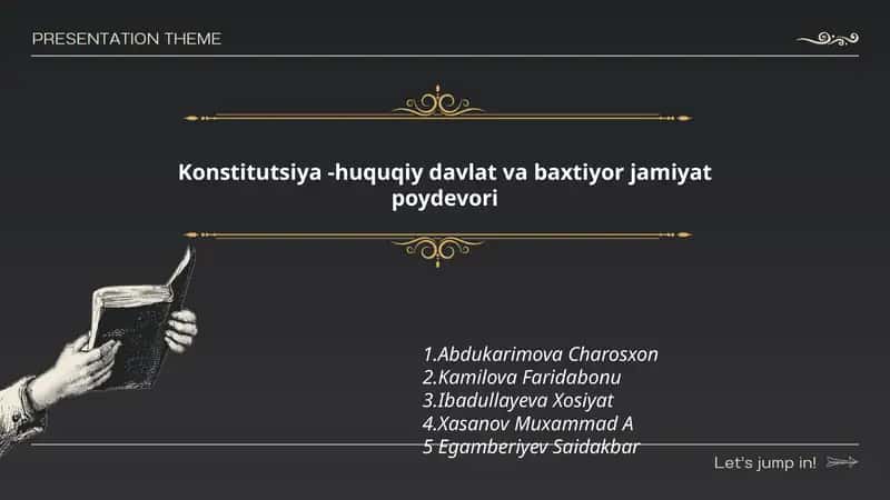 Konstitutsiya - huquqiy davlat va baxtiyor jamiyat poydevori
