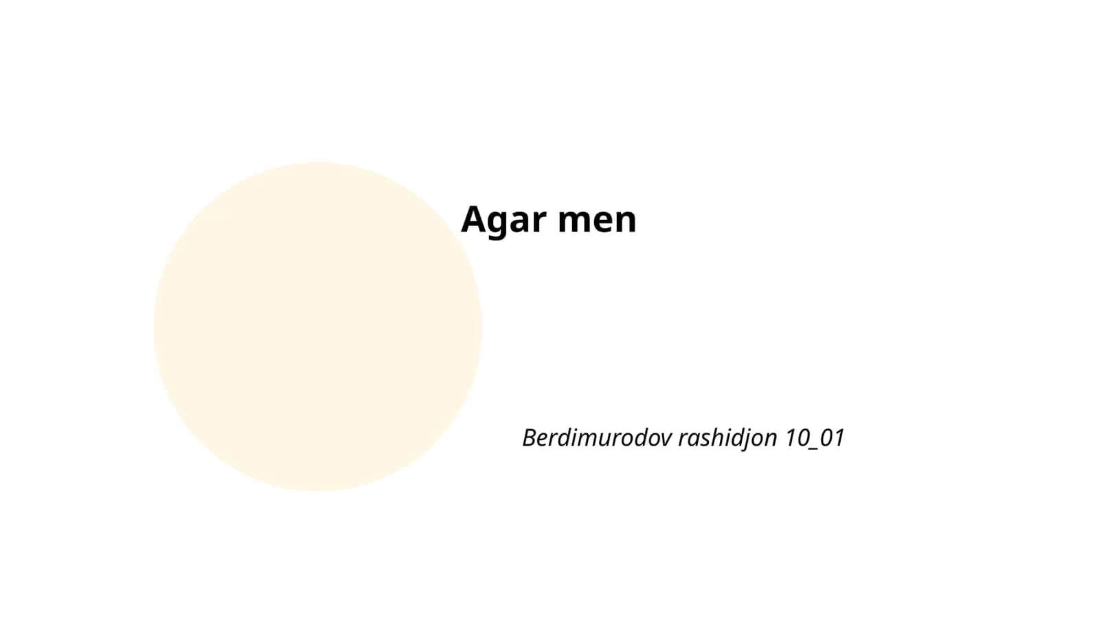 Agar men prezident bo'lganimda