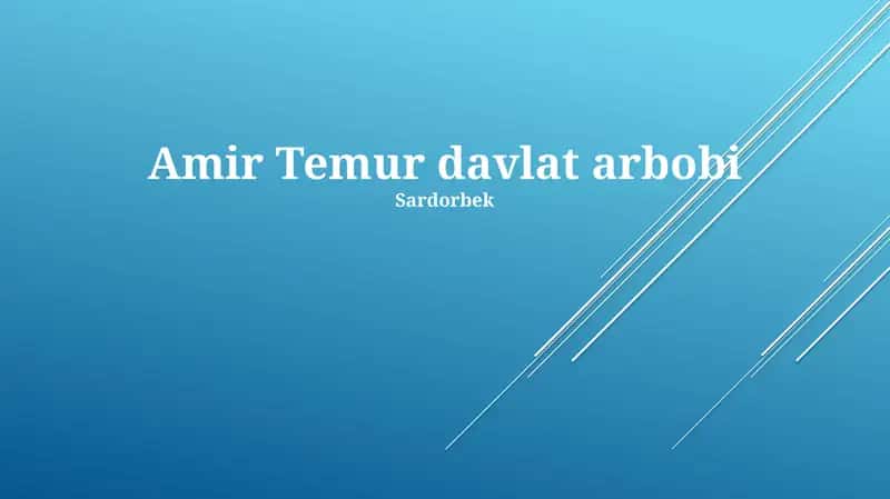 Amir Temur davlat arbobi