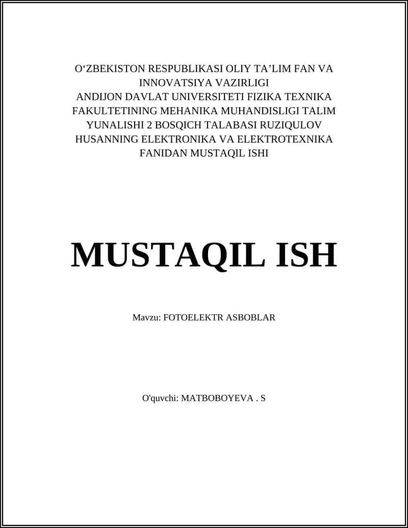 Fotoelektr Asboblar