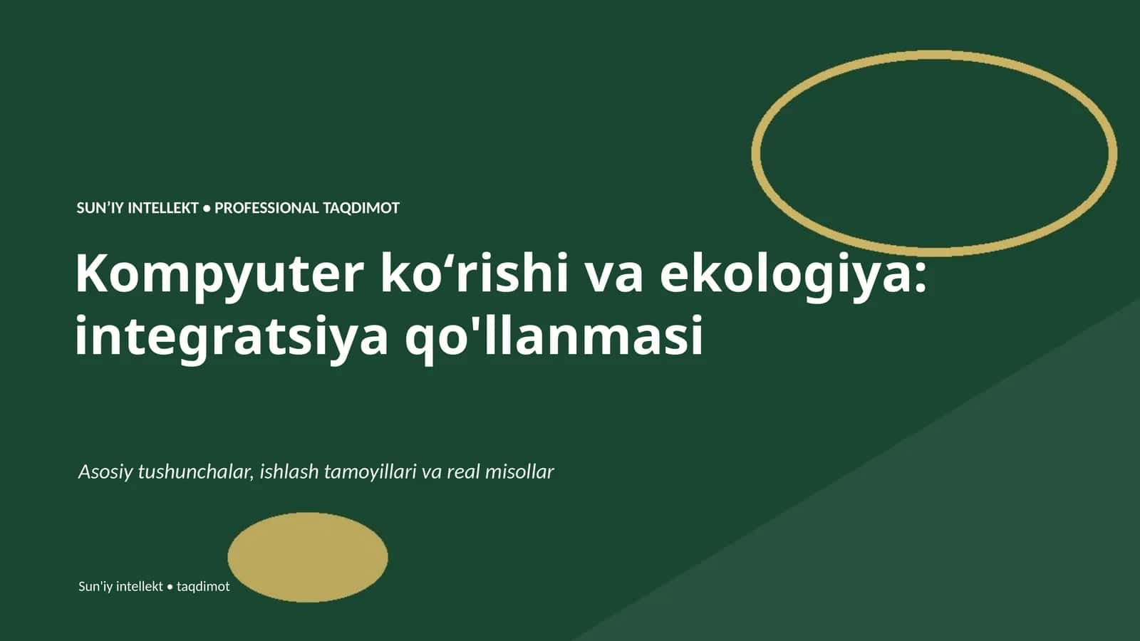 Kompyuter koʻrishi va ekologiya: integratsiya qo'llanmasi