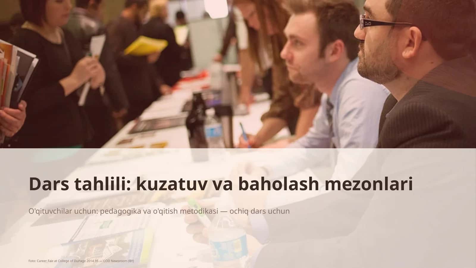 Dars tahlili: kuzatuv va baholash mezonlari