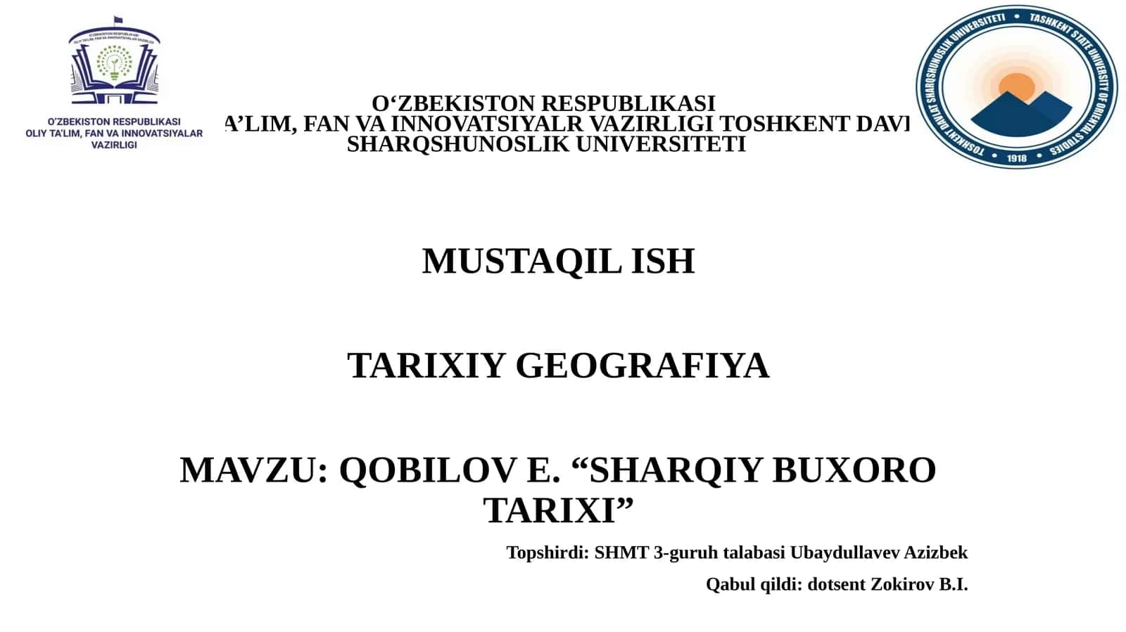 Sharqiy Buxoro tarixi