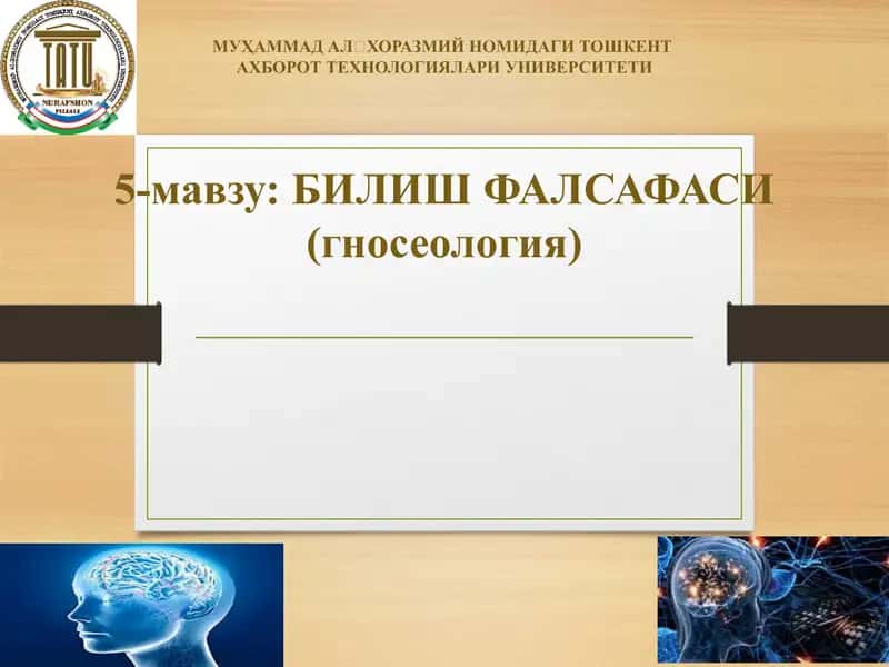 БИЛИШ ФАЛСАФАСИ (гносеология)