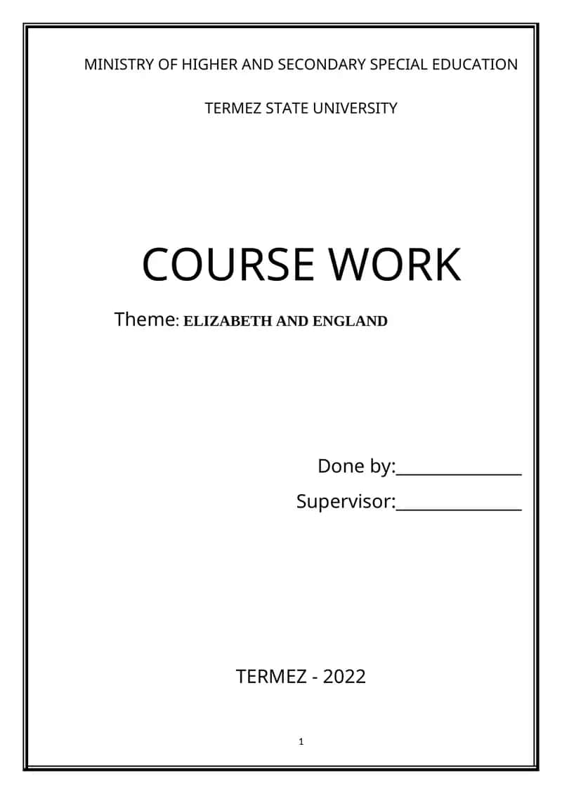 ELIZABETH AND ENGLAND
