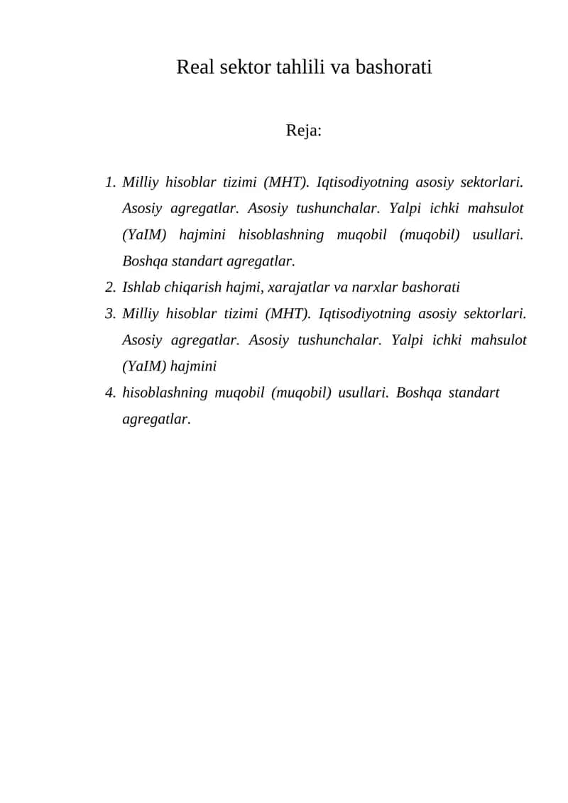 Milliy hisoblar tizimi (MHT)