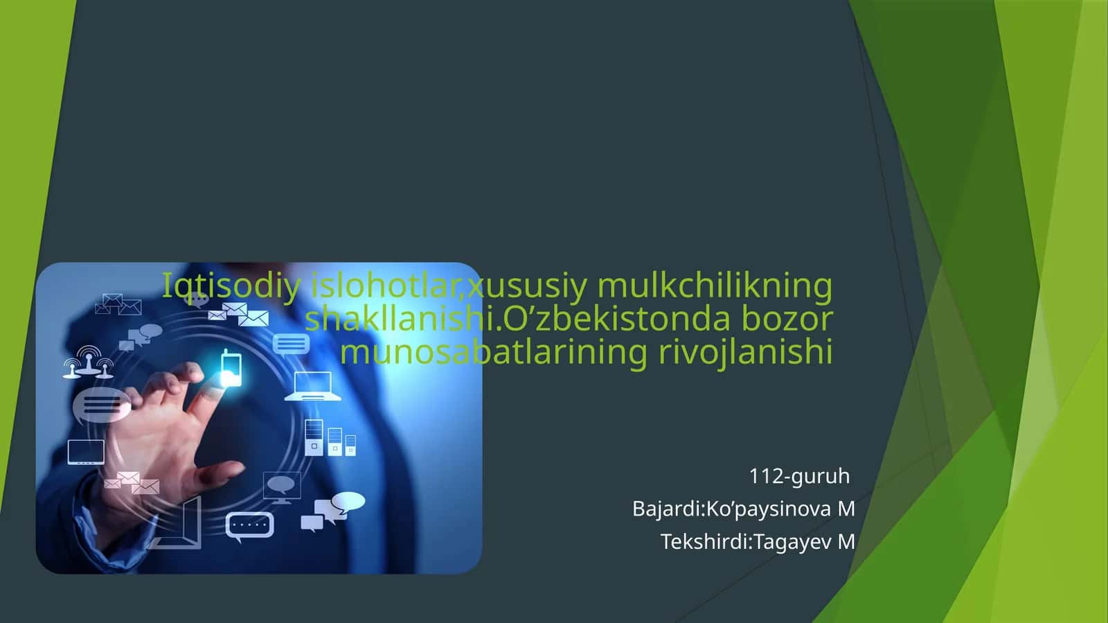 O’zbekistonda bozor munosabatlarining rivojlanishi