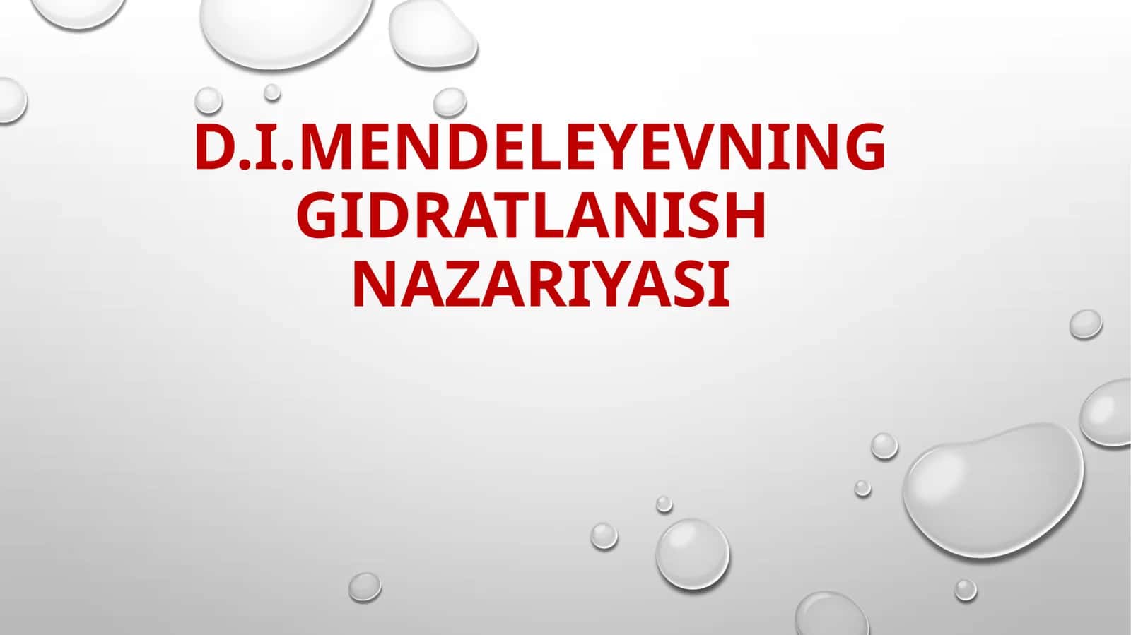 Mendeleyevning gidratlanish nazariyasi