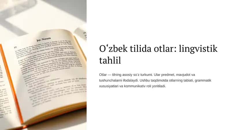 O‘zbek tilida otlar: lingvistik tahlil