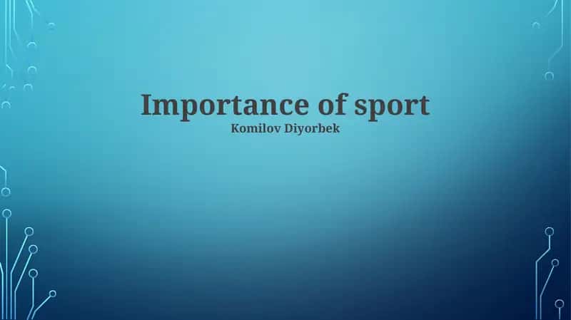Importance of sport