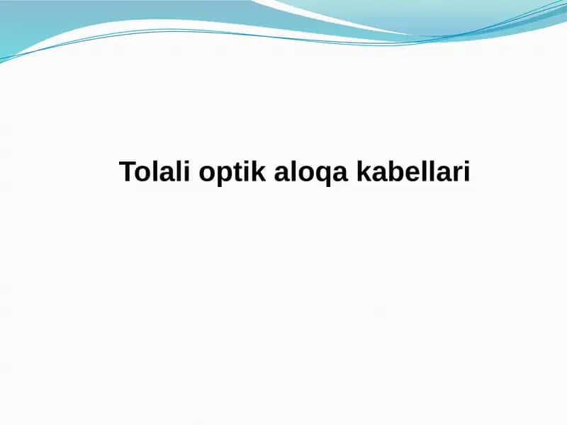 Optik kabellar