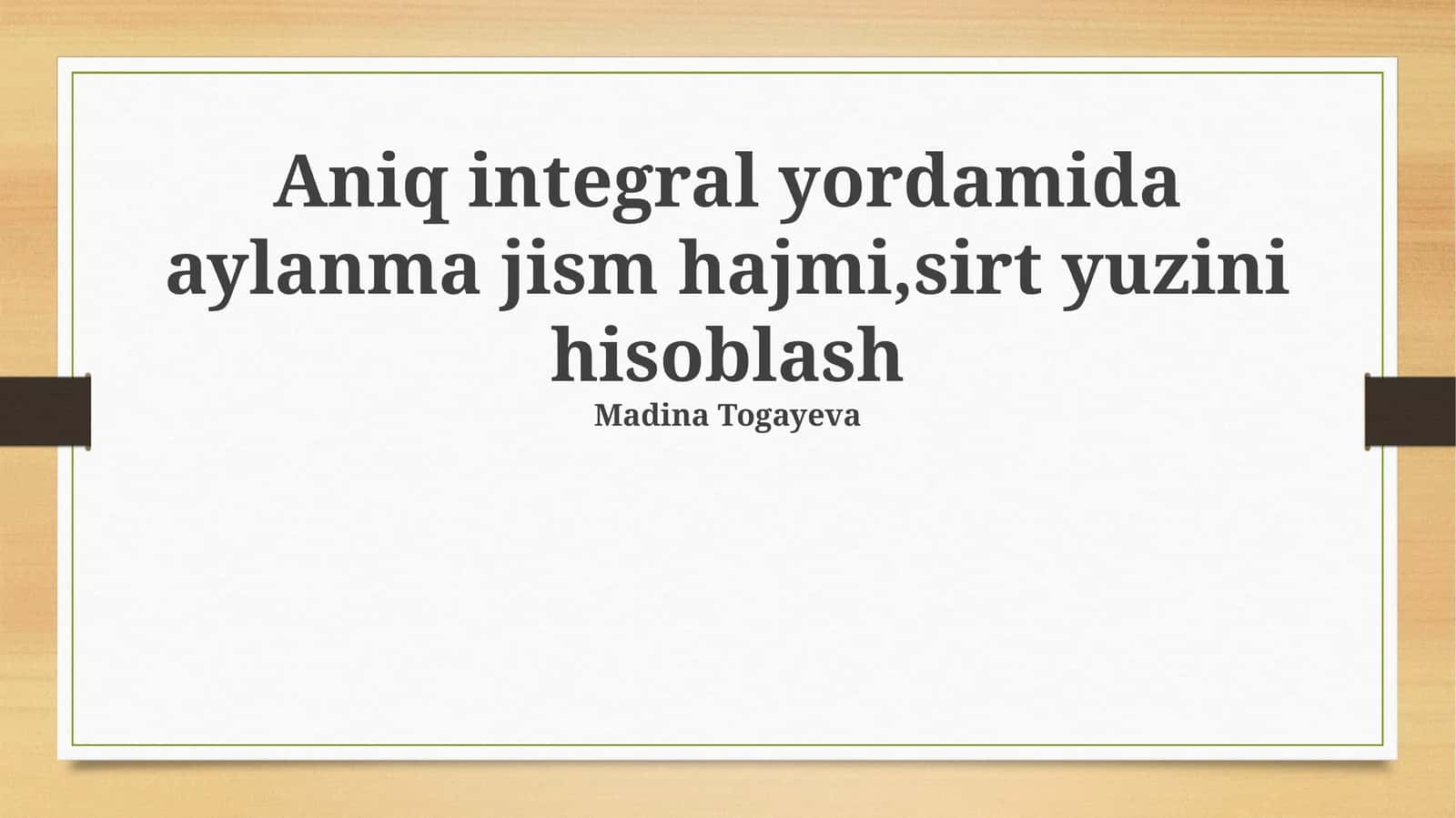 Aylanish jismini hosil qilish usullari