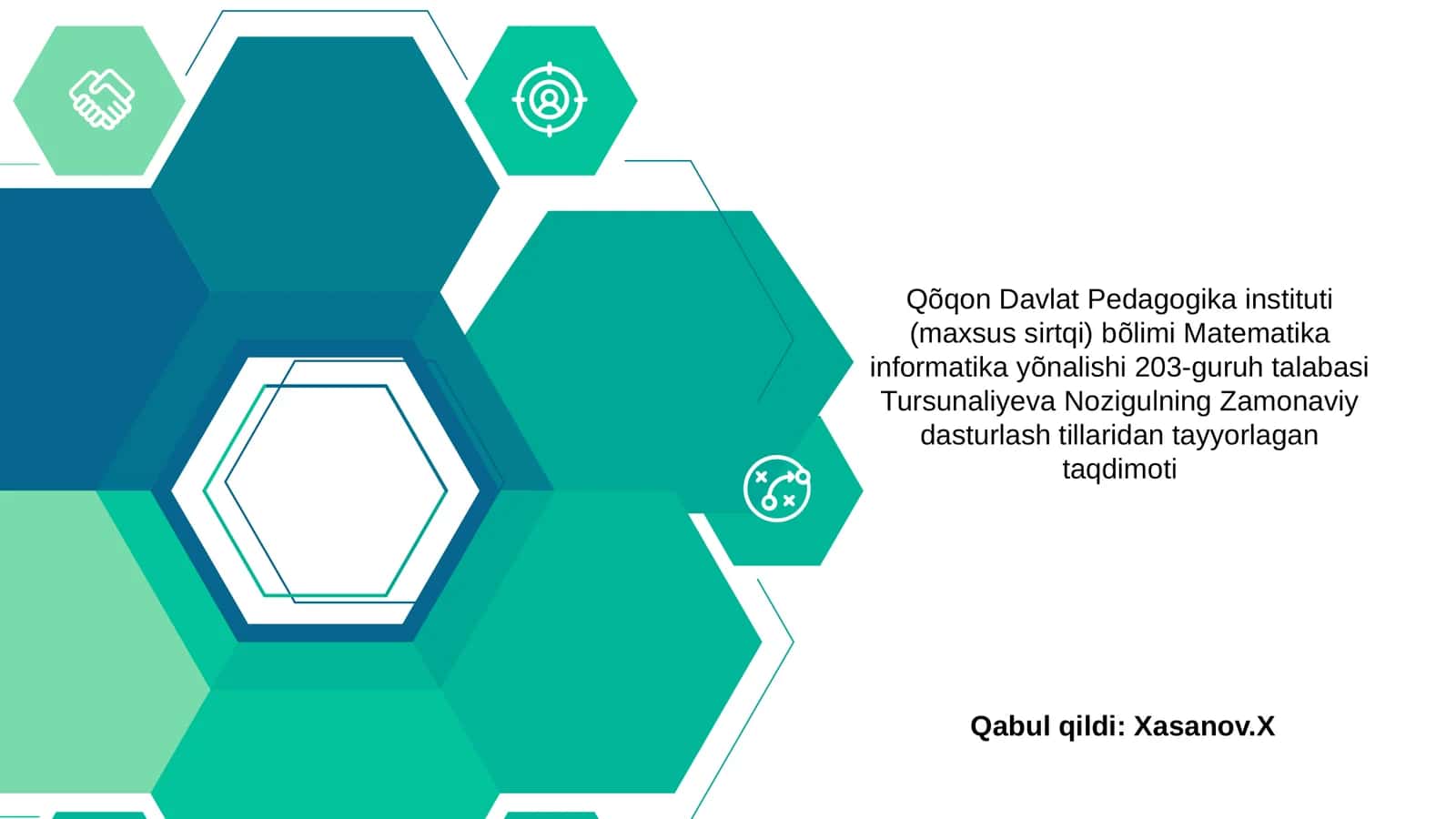 Zamonaviy dasturlashtillaridan tayyorlagan taqdimoti