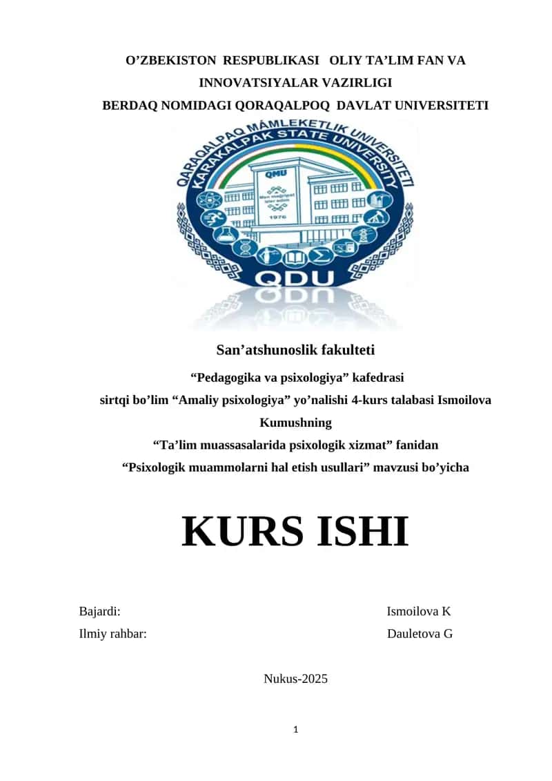 Psixologik muammolarni hal etish usullari